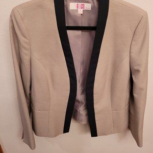 Beautiful Tan Jacket by Nine & C0. with Black Trim